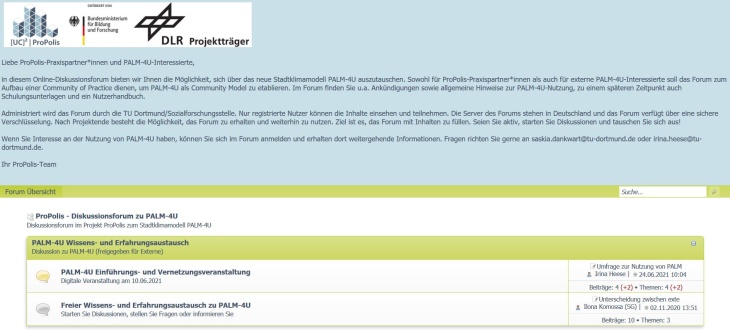 Screenshot Ausschnitt ProPolis-Diskussionsforum